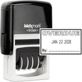 MaxMark Office Self Inking Date Stamp with Phrase Overdue - Black Ink