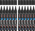 Overseas Black Paint Pens Paint Markers - Permanent Acrylic Markers 12 Pack, Water-Based, Quick Dry, Waterproof Marker Pen for Rock, Wood, Plastic, Metal, Canvas, Glass, Fabric, Mugs. Medium Tip