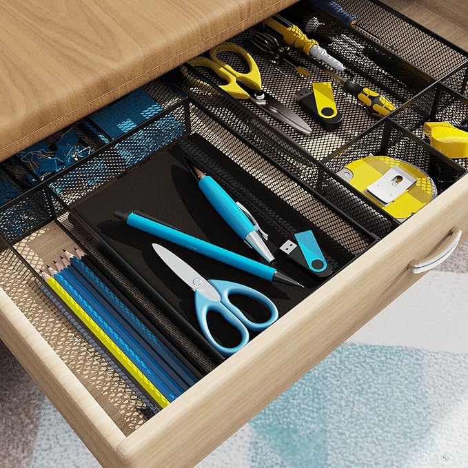ITAYVAN Desk Drawer Organizer, Office Desk Organizer Tray with 5 Dividers, Pen Pencil Drawer Organizer for Office Supplies, Desktop, Bathroom, Kitchen, Makeup, Vanity