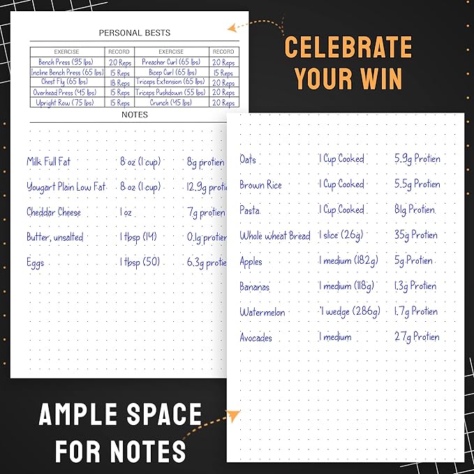 Nextnoid Hardcover Fitness Journal Workout Planner for Men & Women - A5 Sturdy Workout Log Book to Track Gym & Home Workouts - Yellow