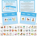 Ireer 1 Set First Then Visual Schedule for Kids 66 Communication Cards Autism Learning Materials for Special Education Classroom or at Home Kids Activity