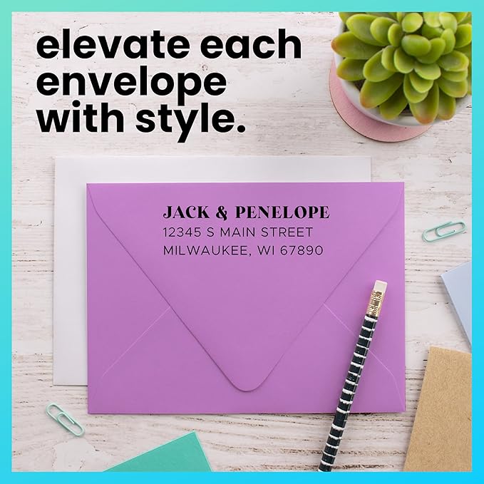 ExcelMark Personalized Return Address Stamp – Custom Self Inking Rubber Stamp (Large, The Statement)
