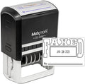 MaxMark Large Self-Inking Rubber Date Office Stamp with Faxed Phrase & Date - Black Ink, 12-Year Band - Style 5