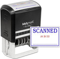 MaxMark Large Self-Inking Rubber Date Office Stamp with Scanned Phrase & Date - Blue/Red Ink, 12-Year Band - Style 3