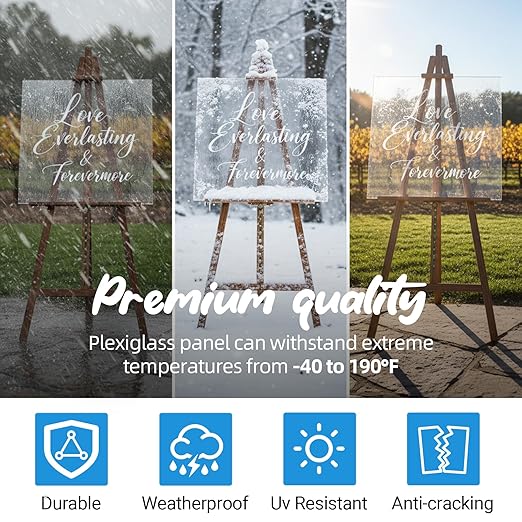 CALPALMY (4-Pack) 12 x 12 Inch Clear Acrylic Sheet Plexiglass 1/4" Thick; Use for Craft Projects, Signs, Display Cases, DIY Projects and More; Cut with Cricut, Engraver, Saw or Hand Tools – No Knives