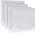 AMUSIGHT 4 Pack Acoustic Desk Dividers - 24" x 20" Freestanding Privacy Panels Set with Noise - Reducing Design Cubicle Sound Proof, Ideal for Office, Classroom, and Home (Silver Gray)