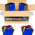 EPI Spiral Notebook | 5 Subject - Wide Ruled - 180 Sheets, Durable Spiral Binding | 10.5 x 8 in | Classroom Supplies | School, Office, Note Taking, Journaling - 12 Pack