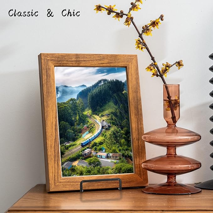 Decolore 4 Pack 8.5 Inch Black Picture Stands for Display Square Plate Holder Display Stand Frame Stand for Picture, Decorative Plate, Photo Easel and Artistic Work