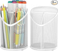 Delifox 2 Pack Pen Holder Mesh Round Pencil (White)