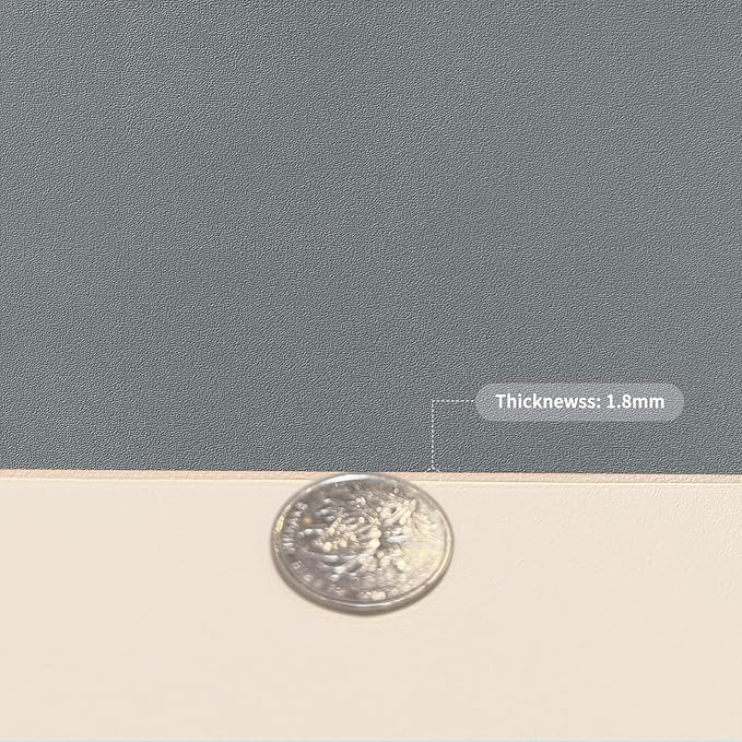 Zinkooat Leather Desk Mat,1.8mm Thick,15.75x63 Inch Desk Cover,Desk Protector Mat,Dresser Cover Top,Leather Table Cover,Side Table Cover,Office Desk Cover(Beige+Light Gray,15.75x63)