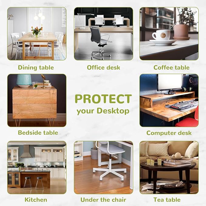 Eisdroma 38 x 84 Inch Clear Table Cover Protector, Clear Table Protector for Dining Room Table, 1.5mm Plastic Table Cover, Waterproof Table Pad for Kitchen, Office
