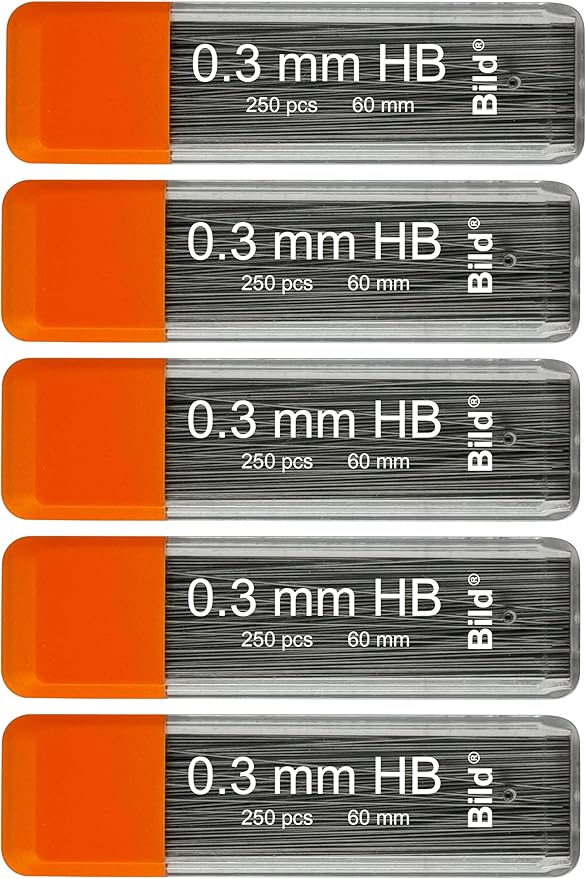 Bild Premium 1250 Leads of 0.3 mm HB Mechanical Pencil Lead Refills (HB Mega, 0.3 mm)