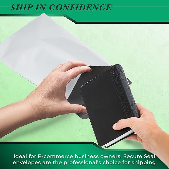 50 Pack Secure Seal White Poly Mailers Shipping Bags - Safe Shipping with 24x24 Mailers Poly Bags - E-Commerce Poly Bags for Shipping - Self Sealing 2 Mil Poly Shipping Envelopes