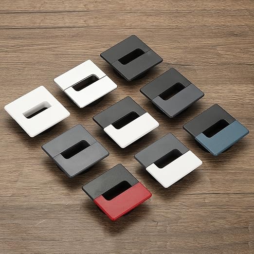 PATIKIL 2.8inch Desk Grommet, 6Pcs Cable Grommet Wire Management Cable Hole Cover Cord Organizer for Office Home Table Countertop, Black/Red Black/White Black/Silver