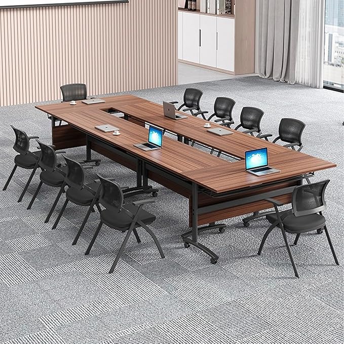 czxhaery Conference Room Table,Flip Top Conference Table The Folding Conference Table with Silent Wheels is Convenient and Fast,Mobile Training Table (4pack 120 * 60 * 75)