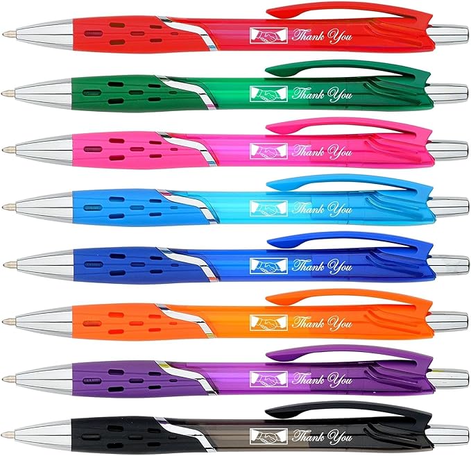 SyPen Personalized Ballpoint Pens With your Custom Logo or Text-300 Pack Bulk-for Businesses, Parties, and Events, Custom Printed, Vivid Colored Translucent Barrel, Click Pens, Black Ink, Green Pens