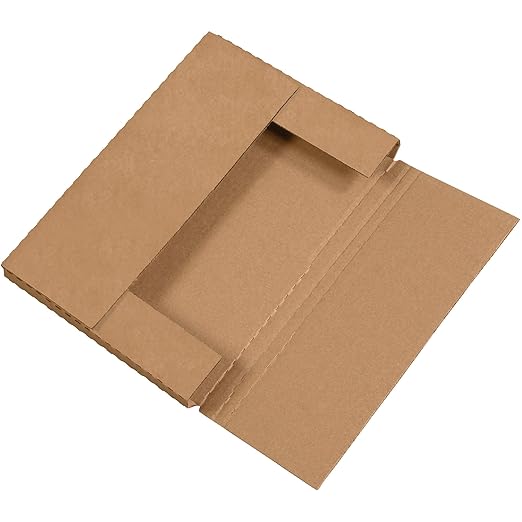 Tape Logic TLM1291K Easy-Fold Mailers, 12 1/8" x 9 1/8" x 1", Kraft (Pack of 50)