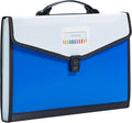 Legal Size 13-Pockets Expanding File Folder with Handle, Plastic Accordion Filling File Folder Expandable Monthly Portable Paper Document Organizer for Office School & Home (Blue-1)