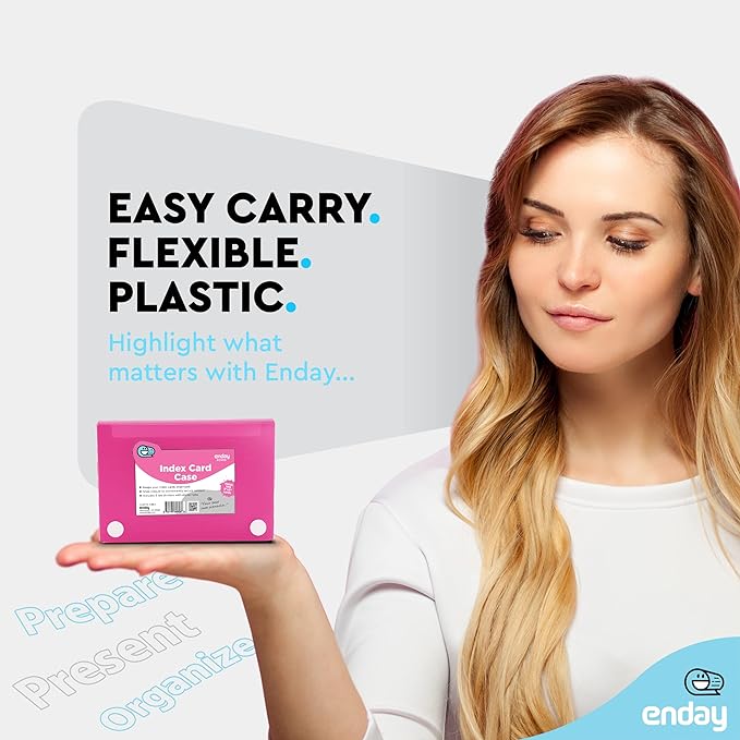 3" X 5" Index Card Case Holds 100 Cards Includes Business Card/Index Holder and 5 Tab Dividers Comes in Assorted Color – (Pack of 12) By (Emraw)