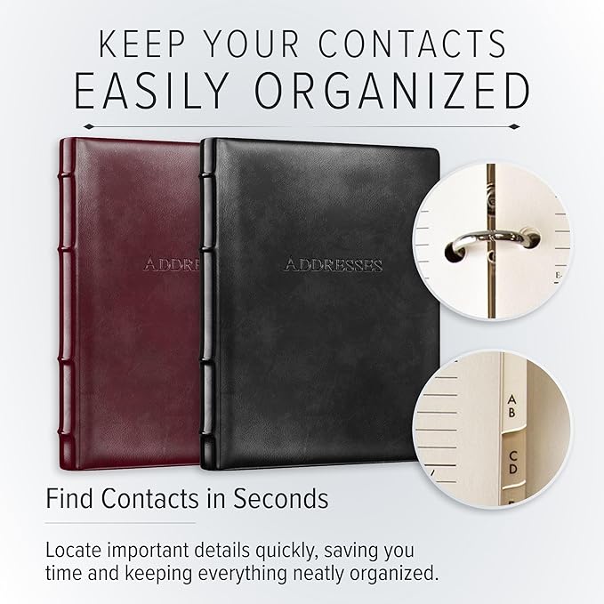 Gallery Leather Desk Address Book - 9" x 7" - Acadia Malibu