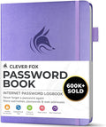 Clever Fox Password Book with alphabetical tabs. Internet Address Organizer Logbook. Small Pocket Password Keeper for Website Logins (Lavender)