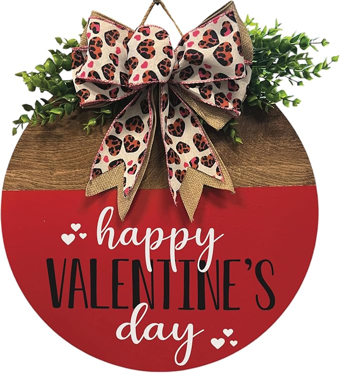 Wood front door sign Wood sign Home decor Welcome sign Sign for front door House warming gift Wedding gift (Happy Valentine's Day(UV014(A60) S005), 30" Width)