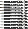 HEYZARDA Personalized Pens with Name Text Logo Custom Ballpoint Pen for Business Office Events with Stylus for Touchscreen 10 Pcs Black