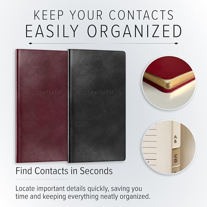 Gallery Leather Small Address Book with Alphabetical Tabs up to 403 Records, Leather Notebook Hardcover, Telephone and Address Books - 6 x 3.25 ", Acadia Lime