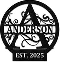 Personalized Metal Monogram Sign EST. Wedding Gift. Family Name Sign. Outdoor Name Sign. Anniversary. Last Name Sign. Metal Sign. Front Door.