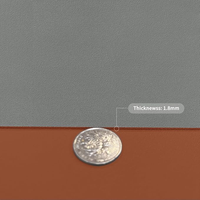 Zinkooat Leather Table Cover,1.8mm Thick,17x54 Inch Table Protector,Glass Table Protector,Table Sticker Cover,Desk Covers On Top of Desks.(Brown+Gray,17x54)
