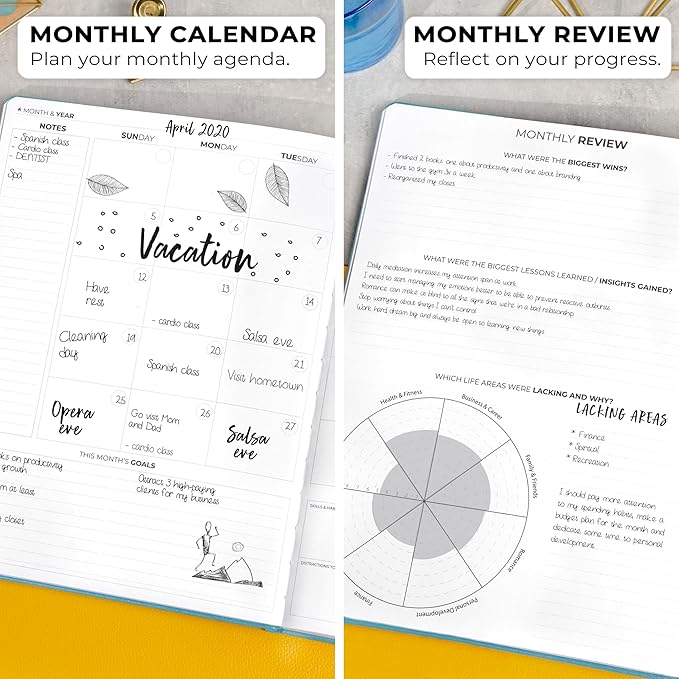 Clever Fox Planner Pro Premium – Luxurious Weekly & Monthly Planner with Budget Organizer for Productivity & Goals, Undated, A4 (Aquamarine)