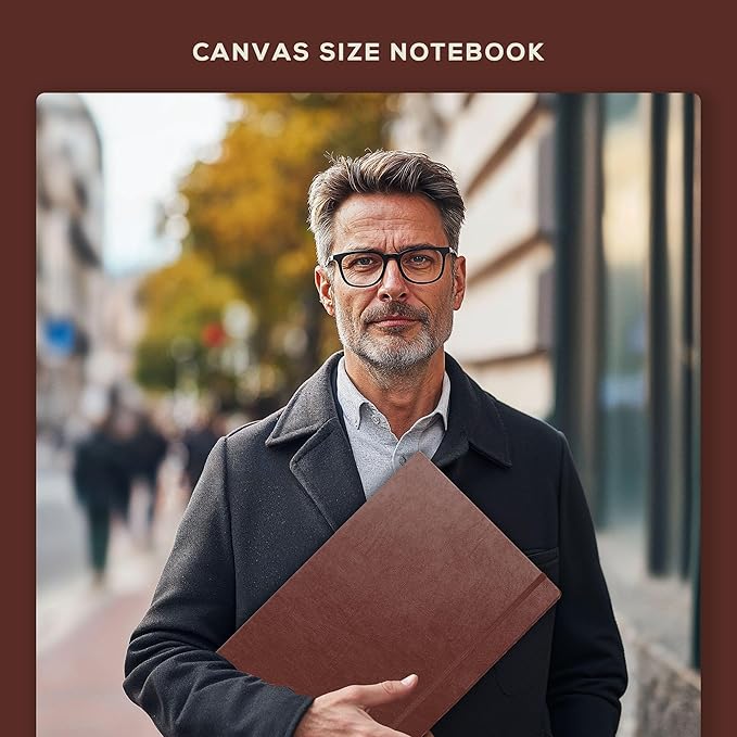 Beechmore Books A3 Sketchbook – 11.7x16.5 Premium Vegan Leather Bound Large Sketch Book Hardcover with 160 Thick 160gsm Perforated Ivory Pages, Blank Sketch Pad Gift Boxed Back Pocket Ribbon Bookmark