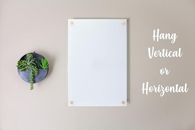 Acrylic Dry Erase Board for Wall with Stylish Border - Shipped Next Day, Made in USA, Non-Magnetic Whiteboard, Wall Mounted Board, Easy to Clean (White - 24x30)