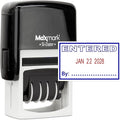 MaxMark Office Self Inking Date Stamp with Phrase Entered - 2 Color Blue/Red Ink