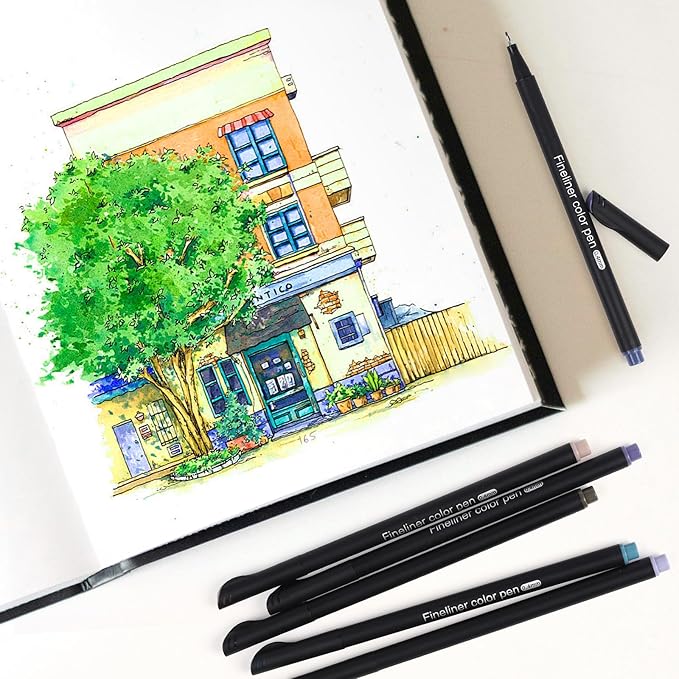 huesamhi Colored Pens for Journaling, Planning Bullet Journals Fineliner Felt Tip Fine Point Marker Pens 60 Vibrant Colors - Premium Writing planner accessories