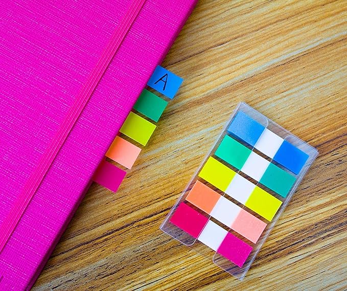 ELII 900 Pcs 2 Inch Sticky Index Tabs - Colorful, Writable & Transparent Book Tabs for Notebooks & Annotating