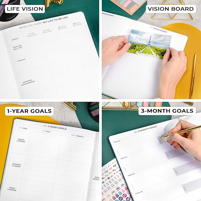 Clever Fox Planner Pro Premium – Luxurious Weekly & Monthly Planner with Budget Organizer for Productivity & Goals, Undated, A4 (Teal)