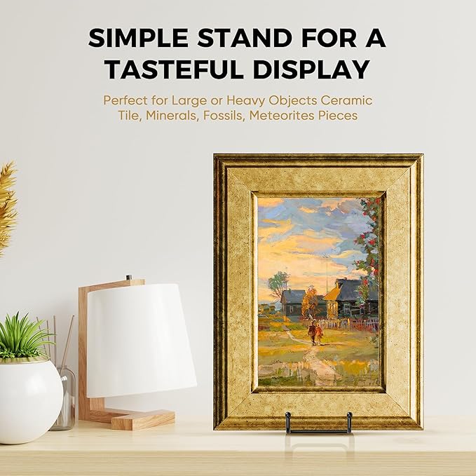 TR-LIFE 14 Inch Black Metal Plate Stand (3 Pack) - Heavy Duty Display Easel Holder for Large Picture Frames, Plates and Signs