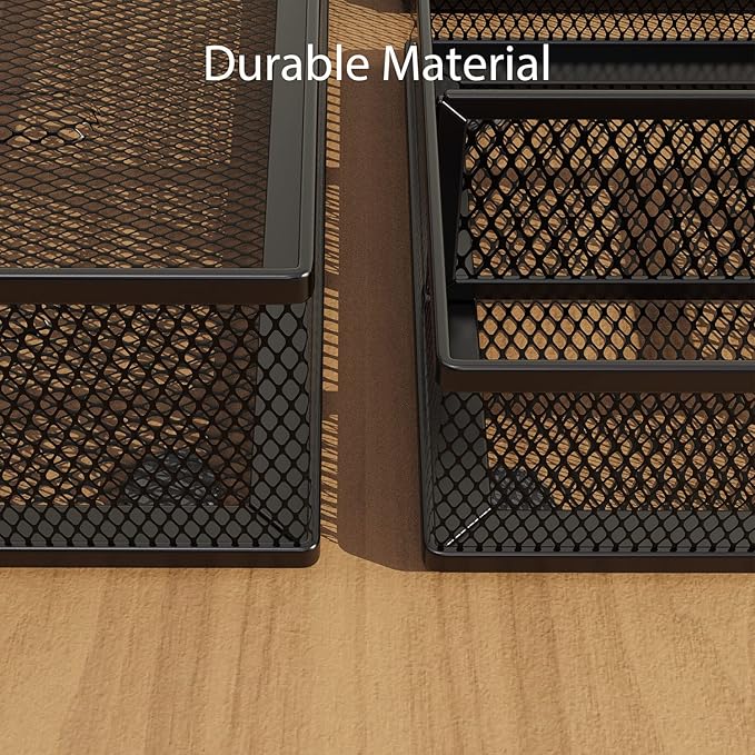 ITAYVAN Desk Drawer Organizer Set, 3 Pcs Metal Mesh Office Drawer Organizers, Paper Organizer Letter Tray for Desk, Junk Drawer Organizer for Office, Kitchen, Makeup, Vanity