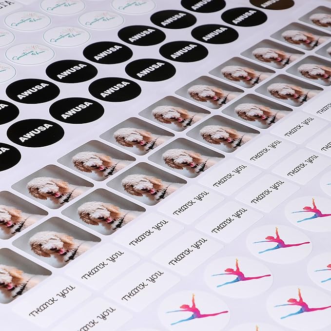 Custom Stickers Personalized Labels - Customized Stickers with Any Design Image Logo Text,Custom Stickers for Business Logo,Custom Thank You Label Stickers,100 Labels (Heart,5.5"x5.5")