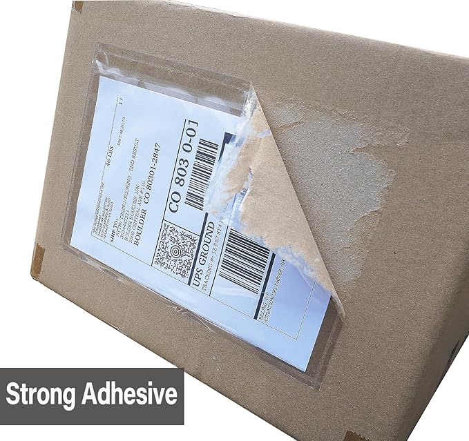 (240 Pack) BEUYI Clear 9.5'' x 6.7'' Packing List Envelopes, Adhesive Shipping Label Pouches/Sleeves, Easily Fits Half of Letter-Size Paper