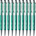 Yucold Customized Pens with Name/Logo - Touch Screen Stylus Ballpoint Pen, Perfect for Weddings, Business & Personalized Gifts (Peacock Green,100)