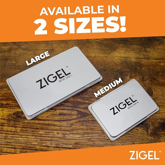 2 Pack Metal Case Stamp Pad Medium Size, Gray Color - Size: 3" x 4" - Choose from 15 Ink Colors
