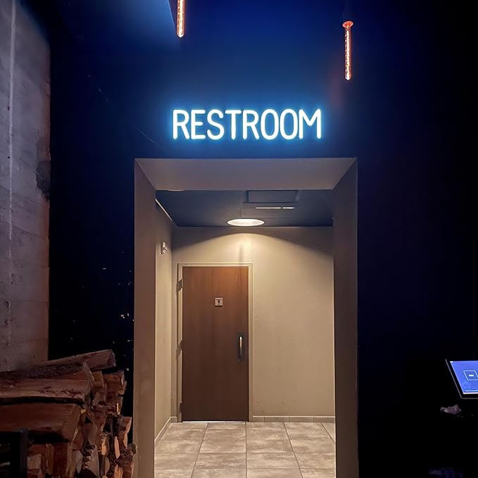 SpellBrite SERVICE Sign | Directional Sign with Neon Look, Blue LED Light Source | 24.9" x 6.3"