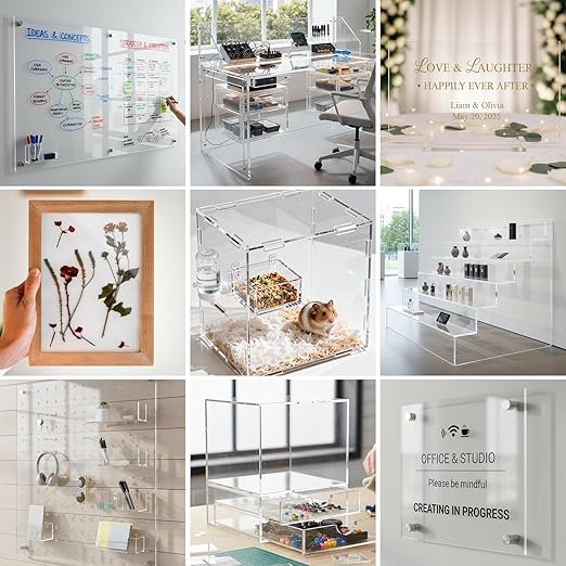CALPALMY (2 Pack) 1/2" Thick Clear Acrylic Sheets 24" x 36", Pre-Cut Plexiglass Sheets for Craft Projects, Acrylic Signs, Display Cases or Shelving and More - Easy to Cut with Power Saw etc