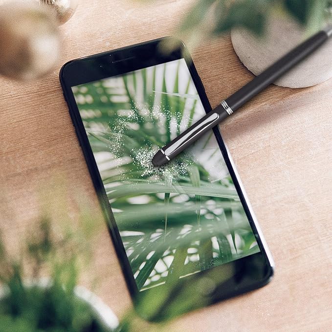 DISCOUNT PROMOS Custom Twist Action Plastic Stylus Pens, Set of 50, Personalized Bulk Pack - Pens for Work, Cool Pens for Writing, Black Ink - Black