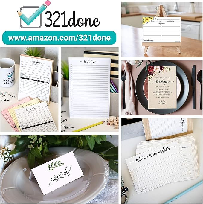 321Done To Do List Notepad - Pack of 2-50 Sheets (5.5" x 8.5") To-Do's Notepad Tear Off, Planning Memo Pad, Planner Checklist Organizing - Made in USA - Simple Script - College-Ruled