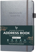 Legend Planner Address Book with Alphabetical Tabs –Telephone Contacts Book for Phone Numbers, Addresses, Passwords, Medium (Mystic Gray)