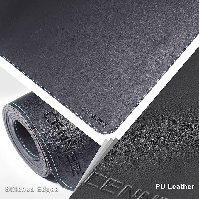 CENNBIE HUGE160 63" x 47" Black Leather Desk Mat for Conference Table, Dining Table, Work Table, Banquet Tables, Library Table