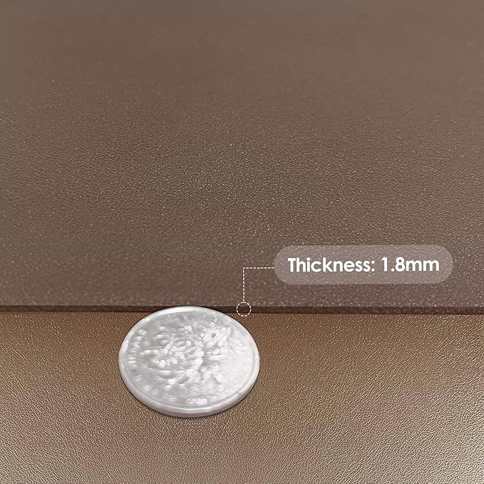 Zinkooat Leather Table Cover,1.8mm Thick,42x84 Inch Table Protector,Table Protector for Dining Room Table,Dining Table Cover,Waterproof Table Cover.(Mud Color+Champagne Gold,42x84)